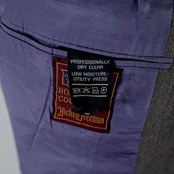 Hickey Freeman The Boardroom Wool Blend Beige Birdseye 2 Button Blazer 40R W/ Br - Picture 11 of 14